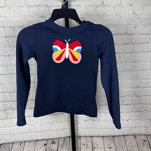 Hanna Andersson Navy Butterfly Swim Rashguard Size 8